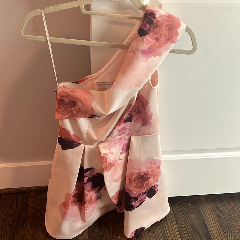 Keepsake floral one shoulder mini dress